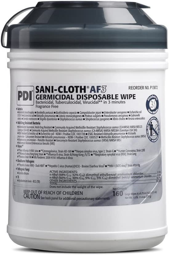 Germicidal Disposable Wipes . 160 ct. Alcohol and Bleach Free