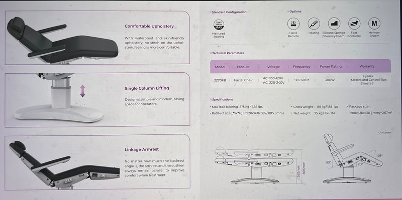 Elite Slim Powered MediSpa Exam Chair Lausanne