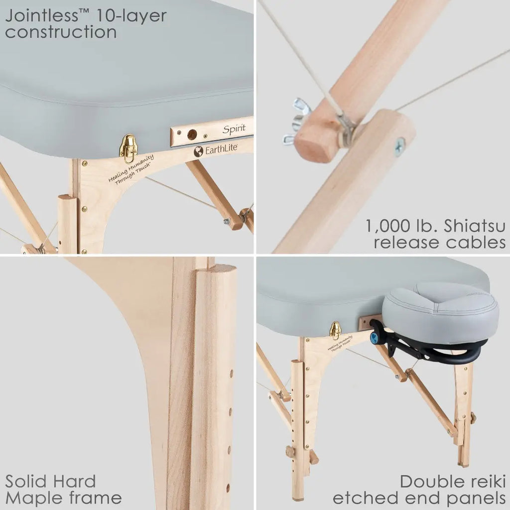 Spirit LT: Lightweight Hardwood Massage Table with Beauty
