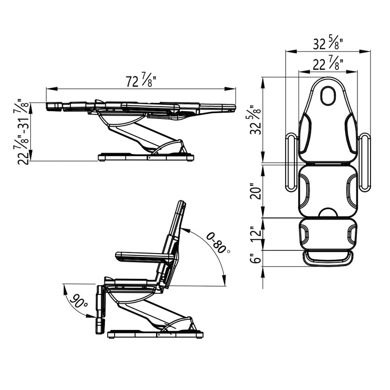 Elite Exam Chair MEDILUXE OPAL Slim MedSpa Electric