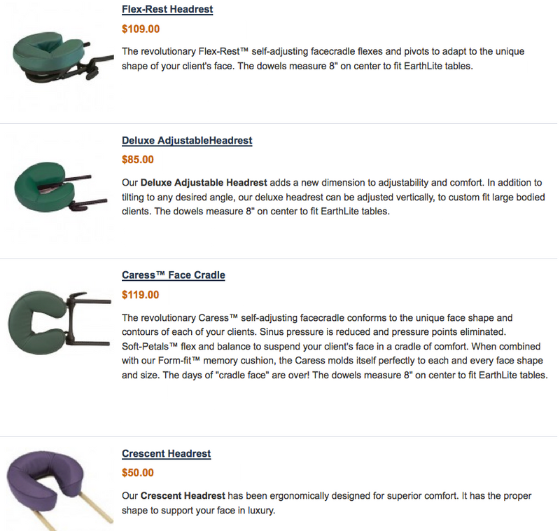 Face Cradles, Head Rests, & Face Pillows | Massage Tables Now