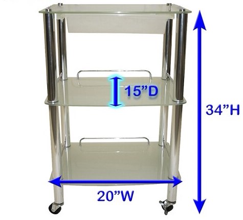 Glass Trolly Medium Esthetics Accessory Cart