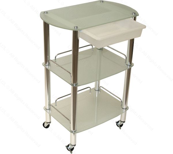 Extra Large Glass Shelf Esthetics Accessory Trolly Cart