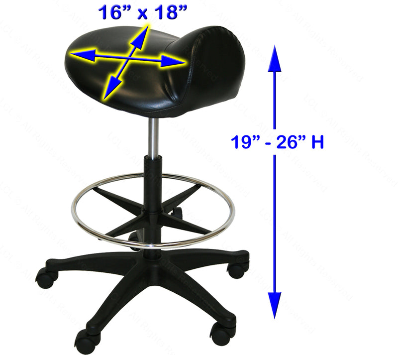 Black High Line Saddle Seat Stool