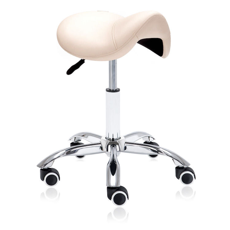 Delux Comfort Saddle Stool with Height Adjustment and Wheels