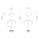 Delux Comfort Saddle Stool with Height Adjustment and Wheels