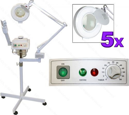 Ozone+Herb Basket Facial Steamer w- 5x Mag Lamp