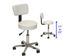 Stool, Pneumatic, Round Seat with Backrest