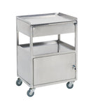 Stainless Steel Trolley, 2 shelves, one drawer, one cabinet